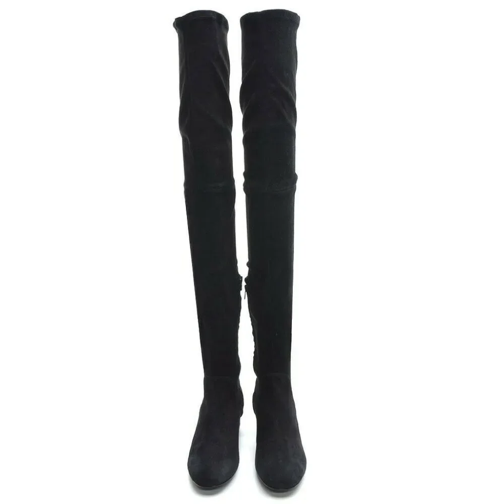 & Other Stories Black Thigh High Stretch Boots 38 New